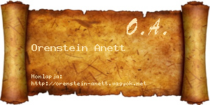 Orenstein Anett névjegykártya